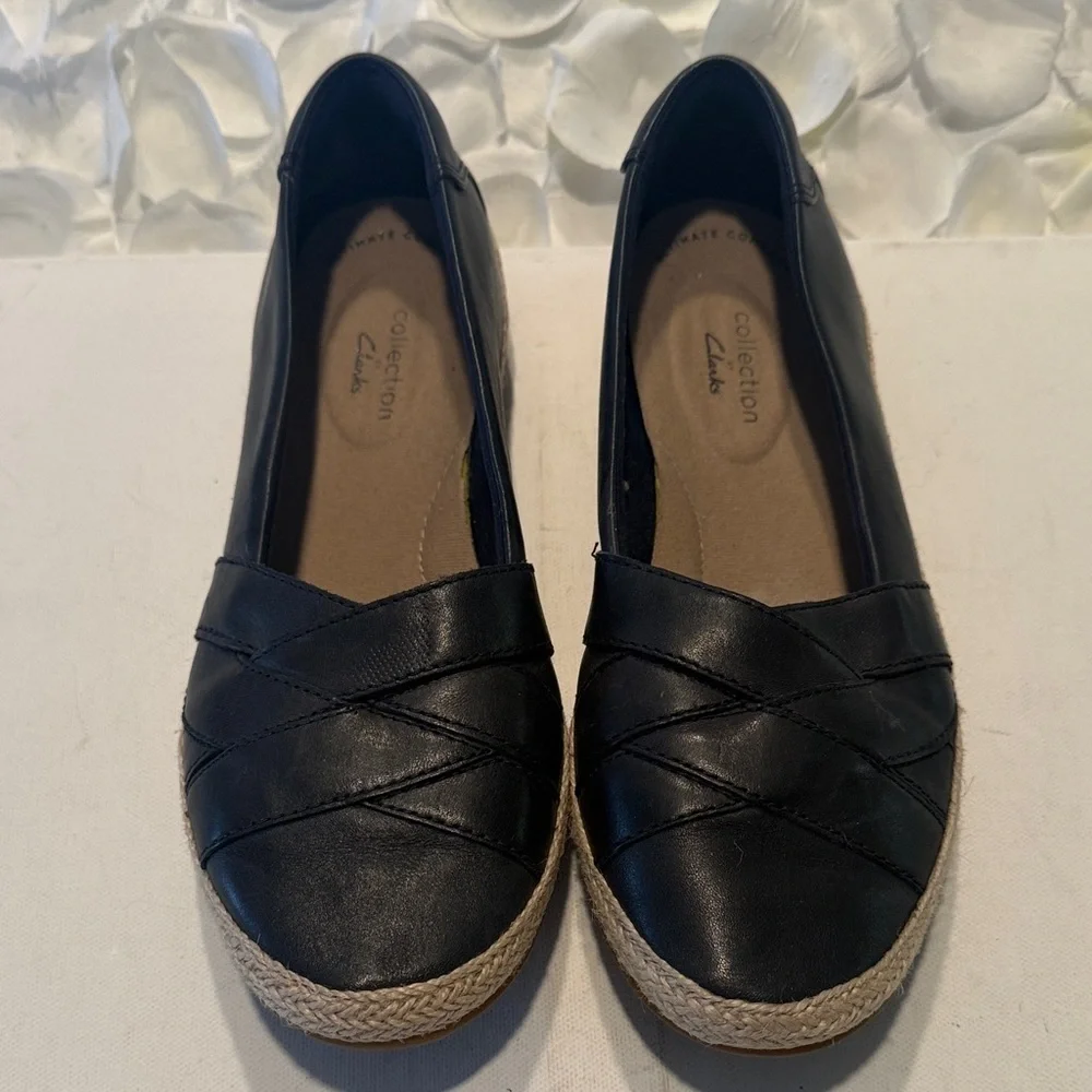 Clarks Black Espadrille Women's Shoes